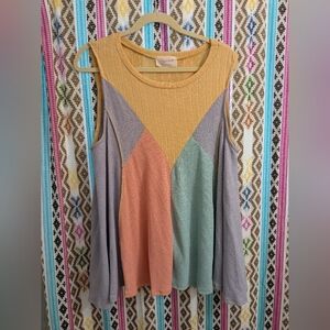 Chic Soul Sugar Fox Colorful Sleeveless Knit Top